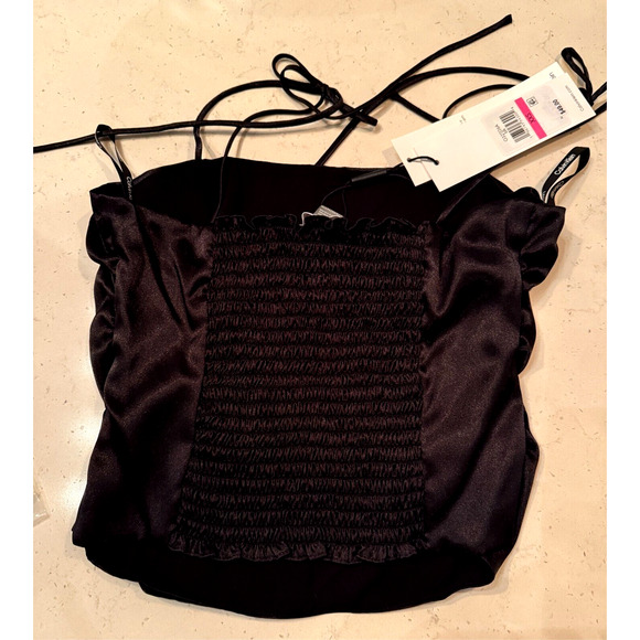 Calvin Klein Womens Slim Fit Camisole Black Satin Adjustable Tie Strap XXS NWT - Picture 3 of 8